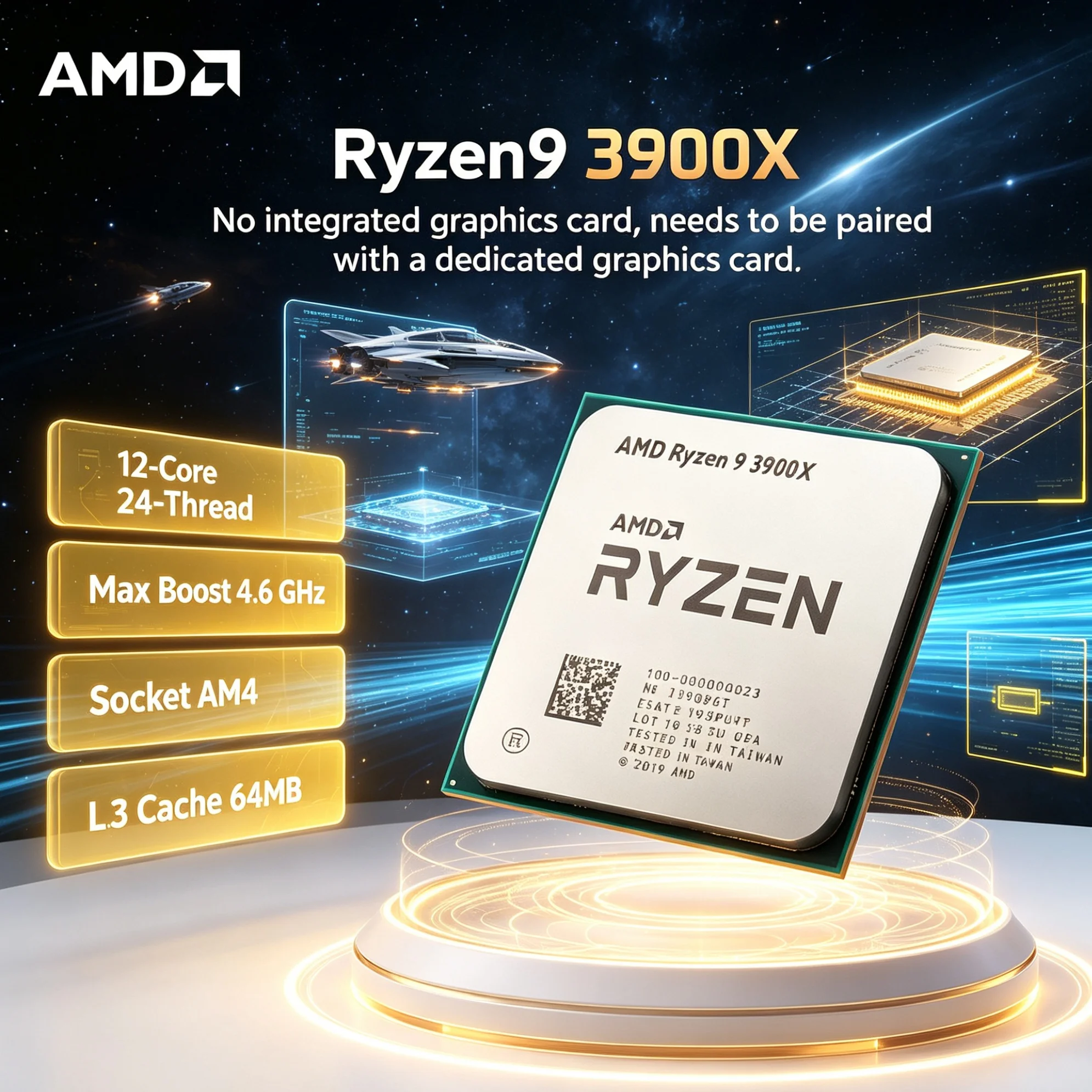 Amd Cpu Ryzen 9 - Processeur AMD Ryzen 9 3900X, 3,8