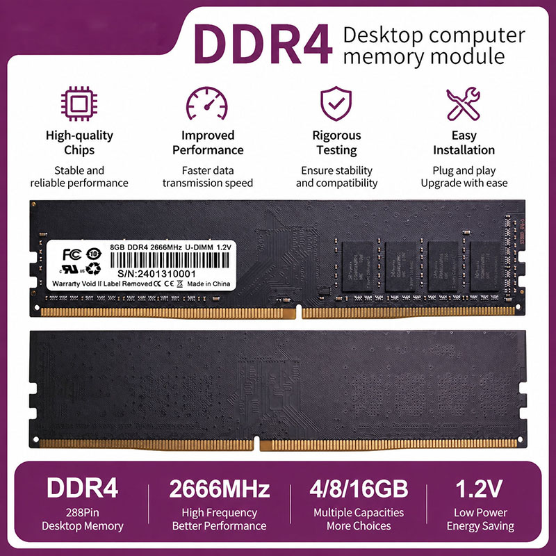 Mémoire RAM DDR4 4GB 8GB 16GB  - Memory Ram Upgrade avis et prix