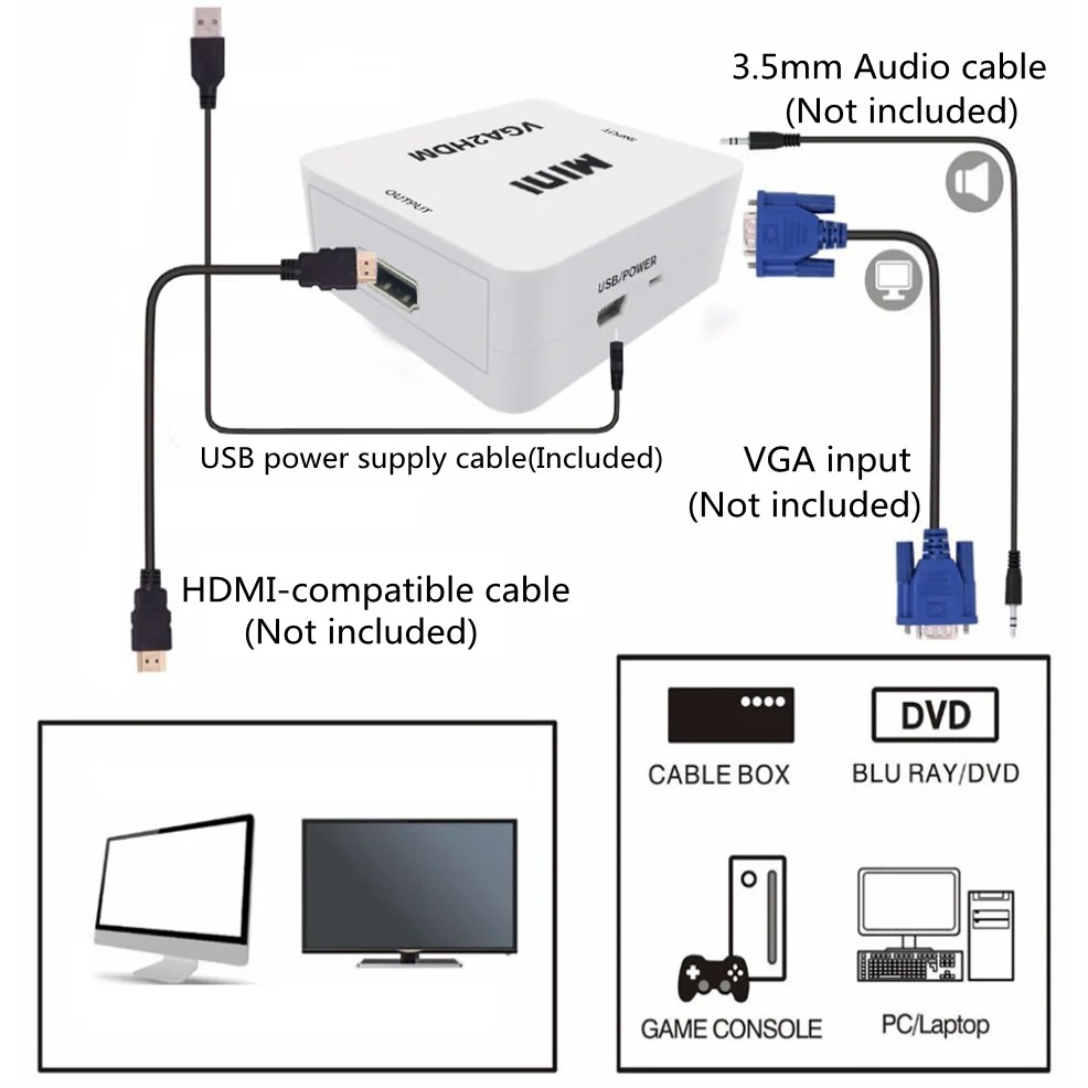 Adaptateur convertisseur VGA v - Hdmi Vga Adapter avis et prix