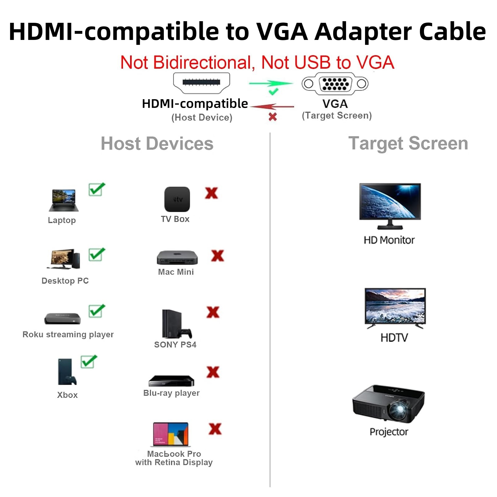 Convertisseur vidéo compatible - Hdmi Vga Adapter avis et prix